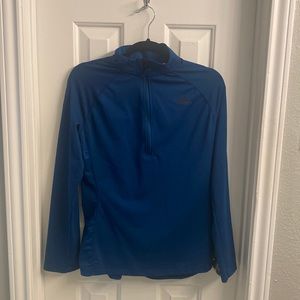 ADIDAS MLS branded blue 1/4 zip. Size M.
